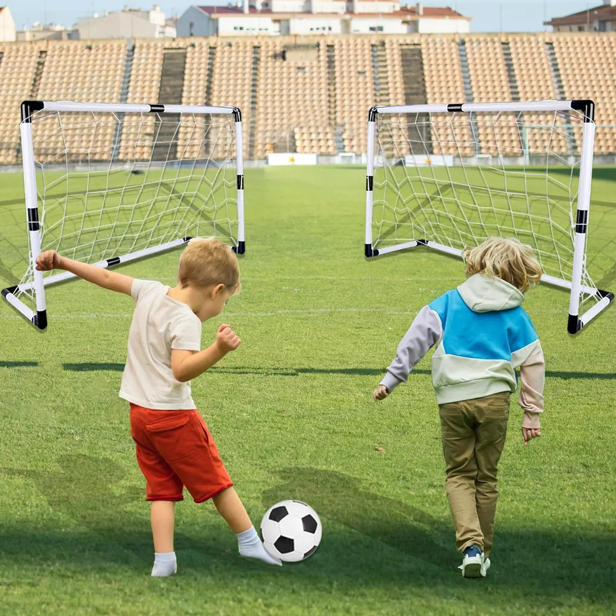 Childrens Mini Football Goal Post Twin Set Kids Royalcart