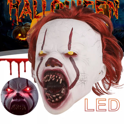 Halloween LED Latex IT Clown Mask Full Head Pennywise Scary Fancy Cosplay Horror Royalcart