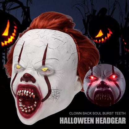 Halloween LED Latex IT Clown Mask Full Head Pennywise Scary Fancy Cosplay Horror Royalcart