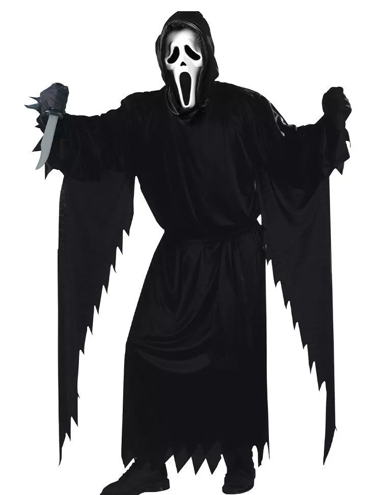 Adult Kids Scream Ghost Face Cosplay Halloween Costume Fancy Dress Mask Knife A Royalcart