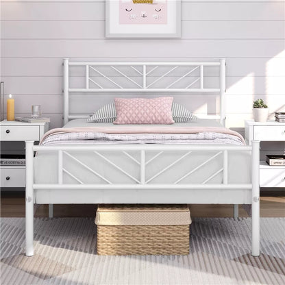 Single/Double/King Metal Bed Frame Bed Platform with Arrow Design Headboard Home Royalcart