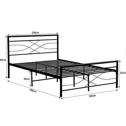 4ft Small Double Bed Metal Steel Frame Bedroom Furniture Royalcart