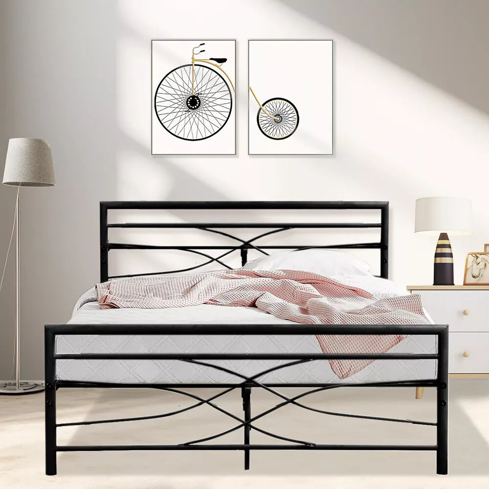 4ft Small Double Bed Metal Steel Frame Bedroom Furniture Royalcart