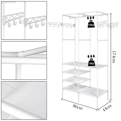 Heavy Duty Metal Clothes Rail Storage Garment Shelf Hanging Display Stand Rack Gearcourt