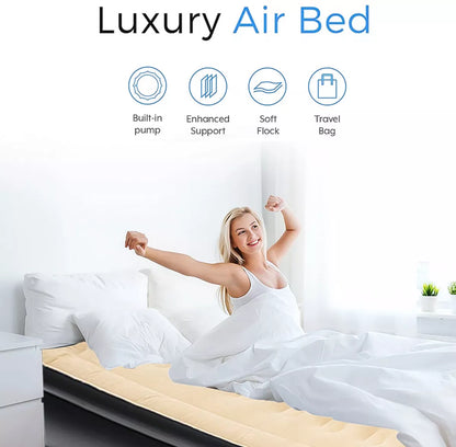 Inflatable High Raised Double Air Bed Mattress Builtin Electric Pump 3 Size Beds Royalcart