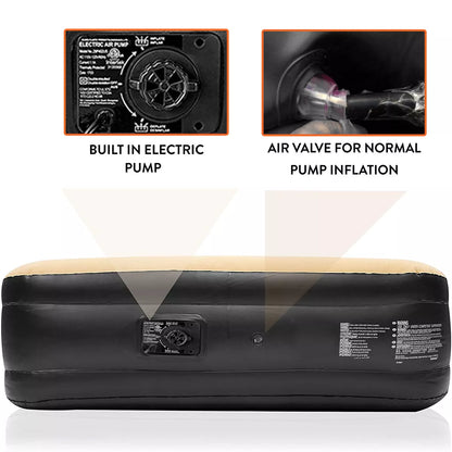 Inflatable High Raised Double Air Bed Mattress Builtin Electric Pump 3 Size Beds Royalcart