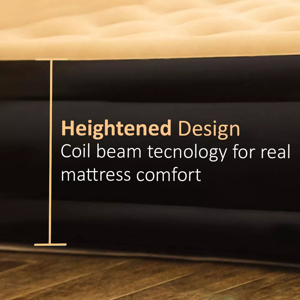 Inflatable High Raised Double Air Bed Mattress Builtin Electric Pump 3 Size Beds Royalcart