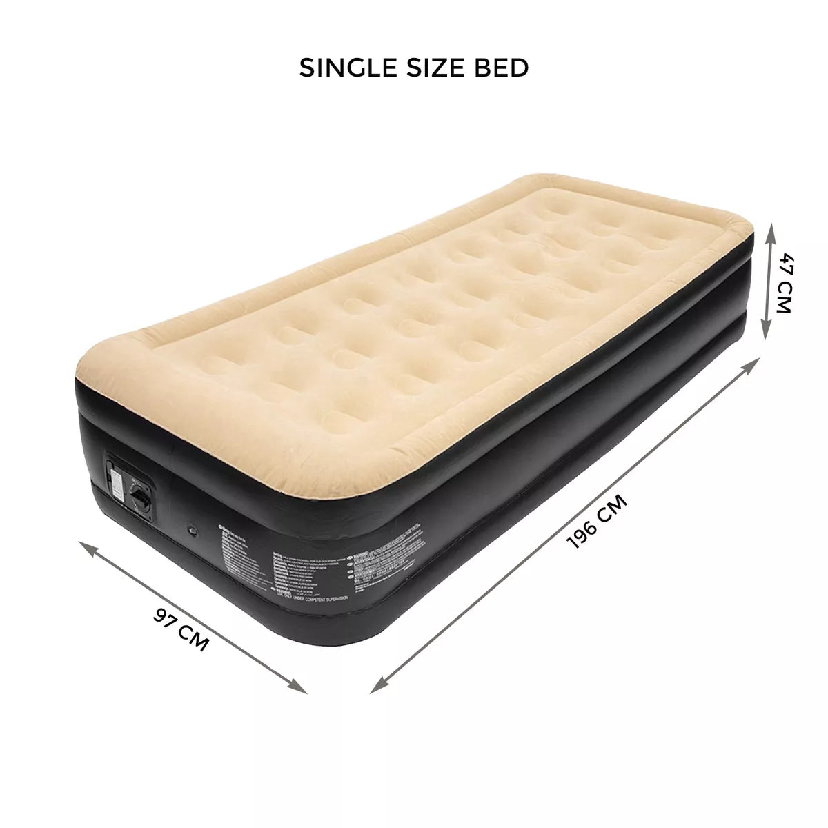 Inflatable High Raised Double Air Bed Mattress Builtin Electric Pump 3 Size Beds Royalcart