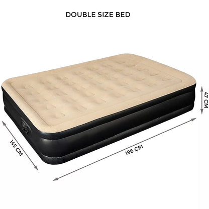 Inflatable High Raised Double Air Bed Mattress Builtin Electric Pump 3 Size Beds Royalcart