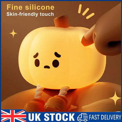 Pumpkin Night Light Cute Silicone Lamp Halloween Portable with Timer Touch Royalcart