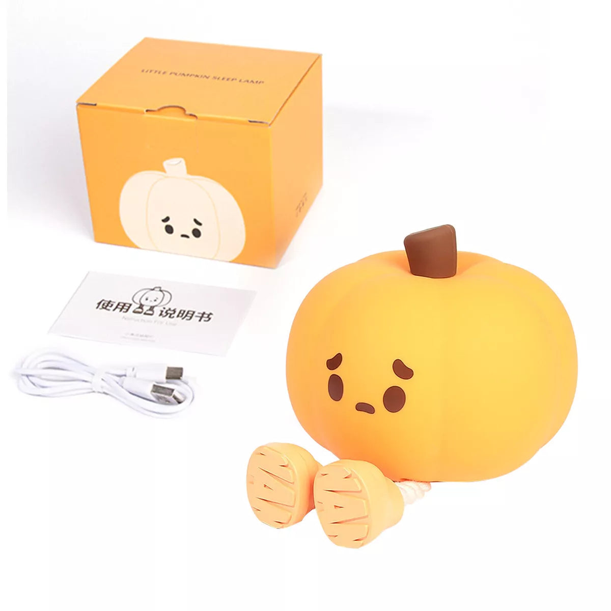 Pumpkin Night Light Cute Silicone Lamp Halloween Portable with Timer Touch Royalcart