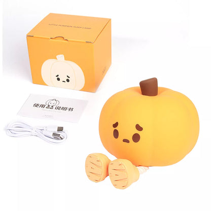 Pumpkin Night Light Cute Silicone Lamp Halloween Portable with Timer Touch Royalcart