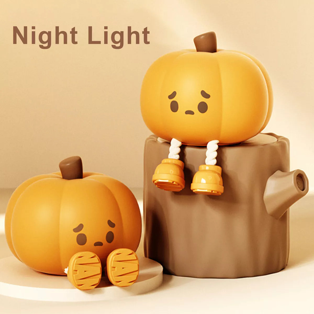 Pumpkin Night Light Cute Silicone Lamp Halloween Portable with Timer Touch Royalcart
