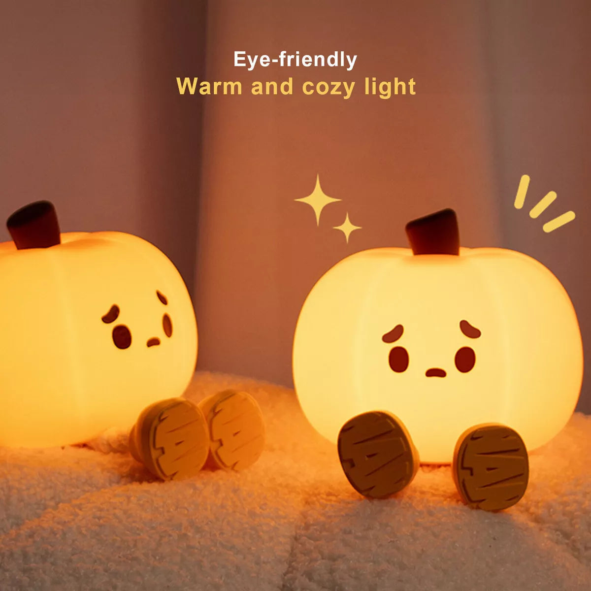 Pumpkin Night Light Cute Silicone Lamp Halloween Portable with Timer Touch Royalcart