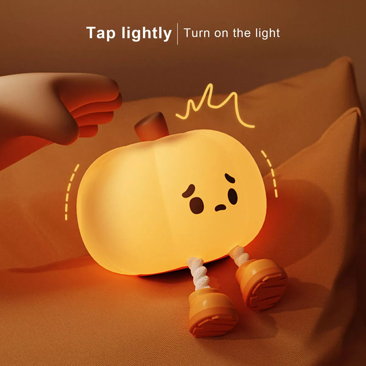 Pumpkin Night Light Cute Silicone Lamp Halloween Portable with Timer Touch Royalcart