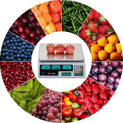 40kg/5 Electronic Price Scale Digital Commercial Food Meat Weighting Shop Retail Royalcart
