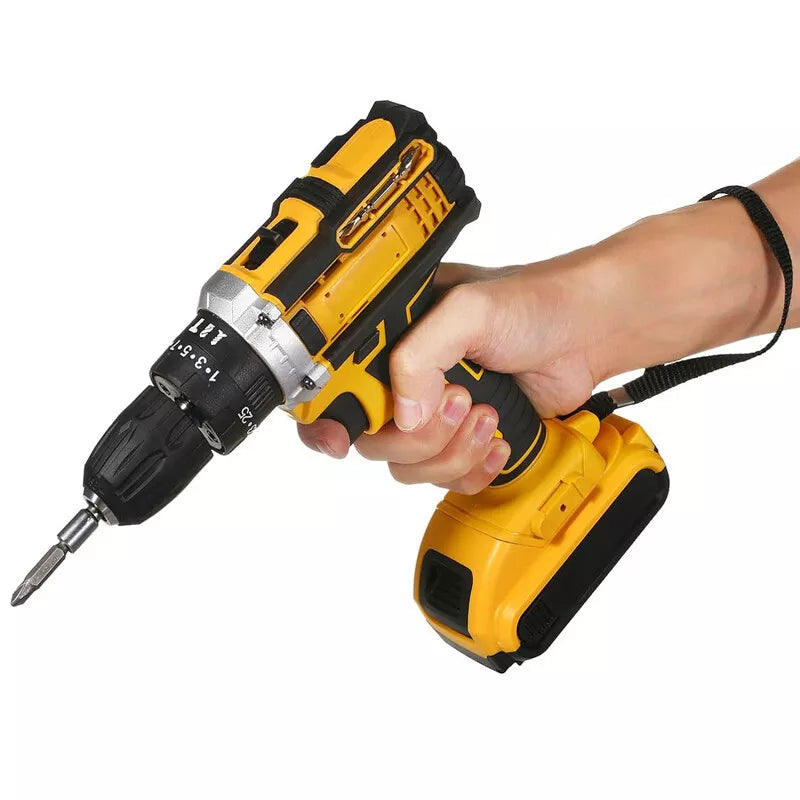 2 Battery 21V Cordless Drill Combi Driver High Power Electric Screwdriver Set UK Royalcart