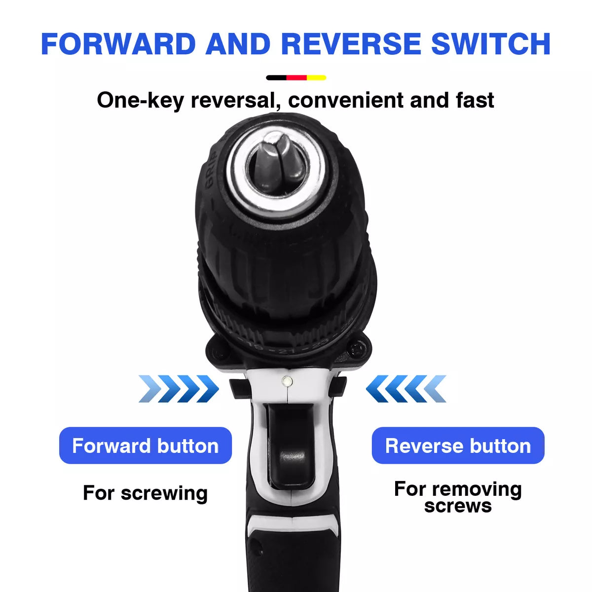 21V Cordless Combi Drill Electric Powerful Driver Screwdriver Battery LED Light Royalcart