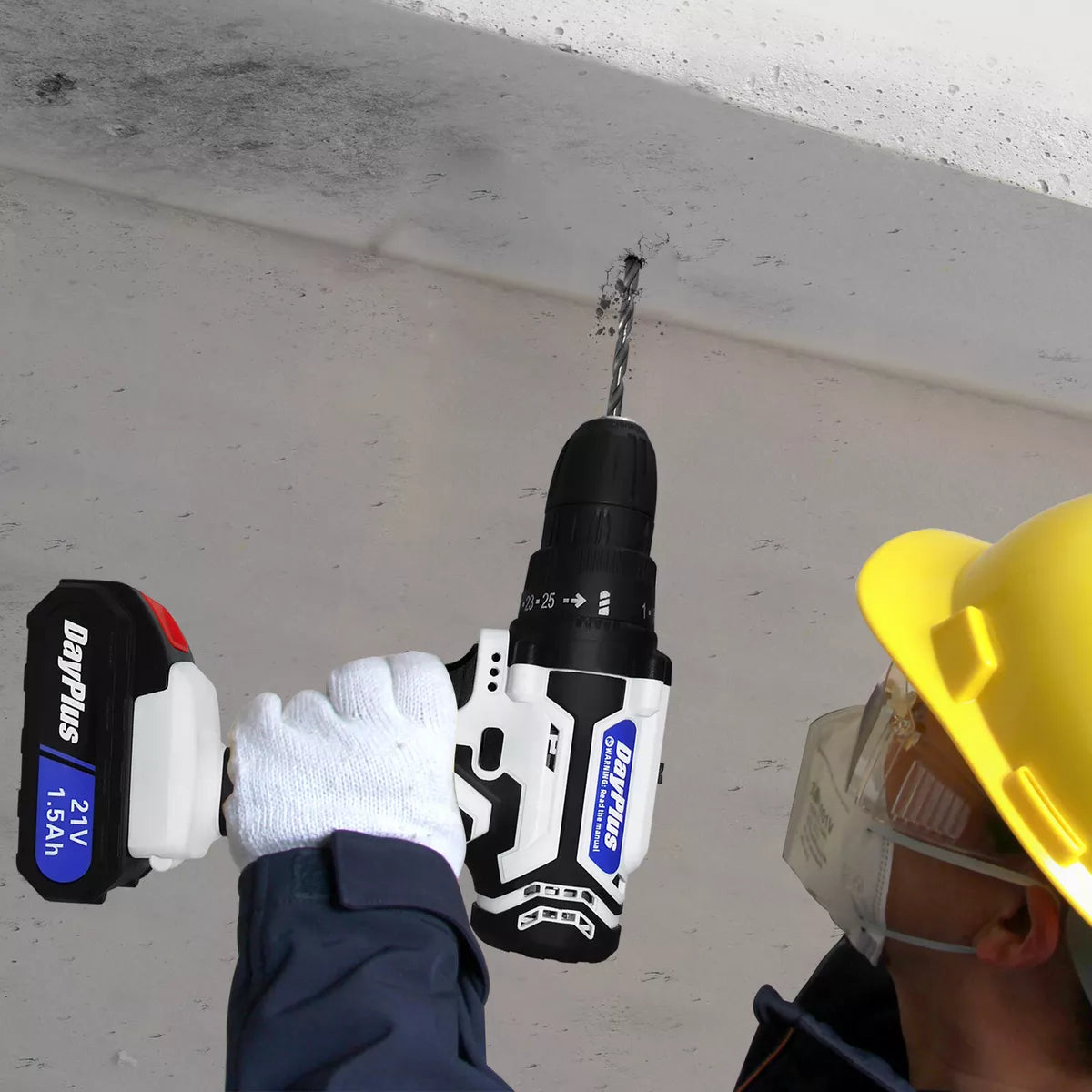 21V Cordless Combi Drill Electric Powerful Driver Screwdriver Battery LED Light Royalcart