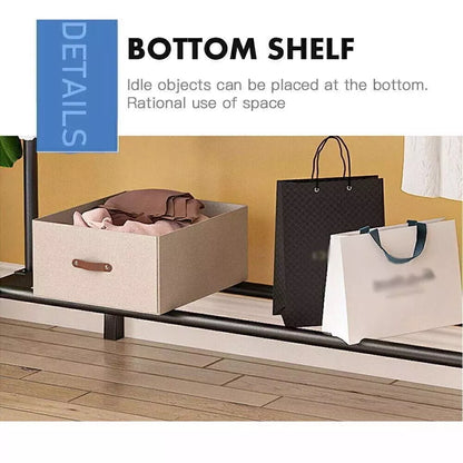 Heavy Duty Metal Single Rail Clothes Garment Hanging Rack Shelf Display Stand Royalcart