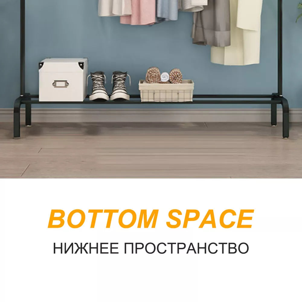 Heavy Duty Metal Single Rail Clothes Garment Hanging Rack Shelf Display Stand Royalcart