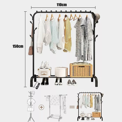 Heavy Duty Metal Single Rail Clothes Garment Hanging Rack Shelf Display Stand Royalcart