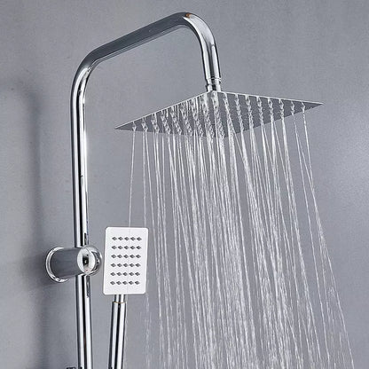 Shower Kit Twin Head 2 Mixer Shower Heads Rail Hose Riser Square Bathroom Set Royalcart