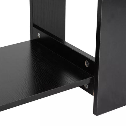 Modern Coffee Table Living Room Tea Side End Desk With Lower Storage Shelf Black Royalcart