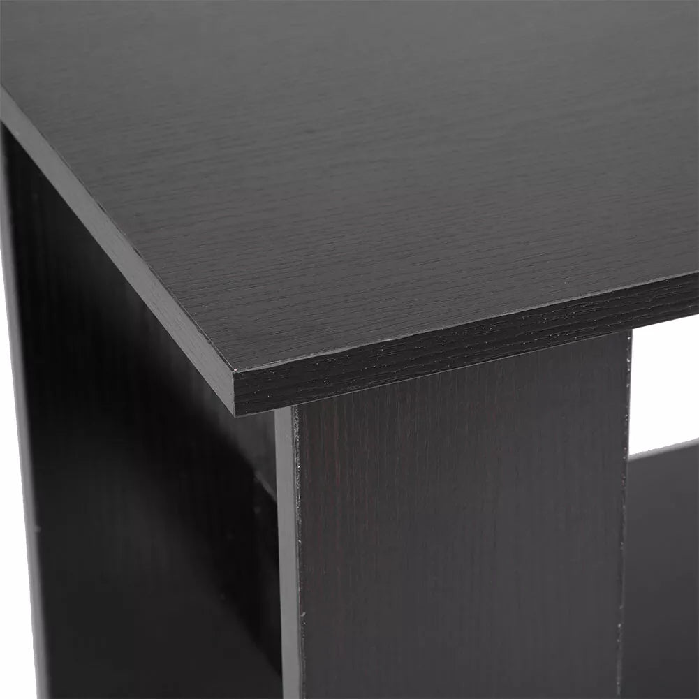 Modern Coffee Table Living Room Tea Side End Desk With Lower Storage Shelf Black Royalcart