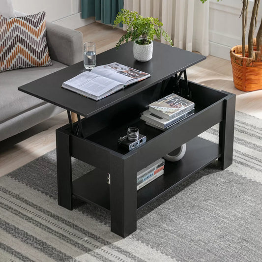 Coffee Table With Storage Lift Top Up Drawer Shelf Wooden Living Room Furniture Royalcart