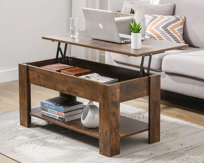 Coffee Table With Storage Lift Top Up Drawer Shelf Wooden Living Room Furniture Royalcart