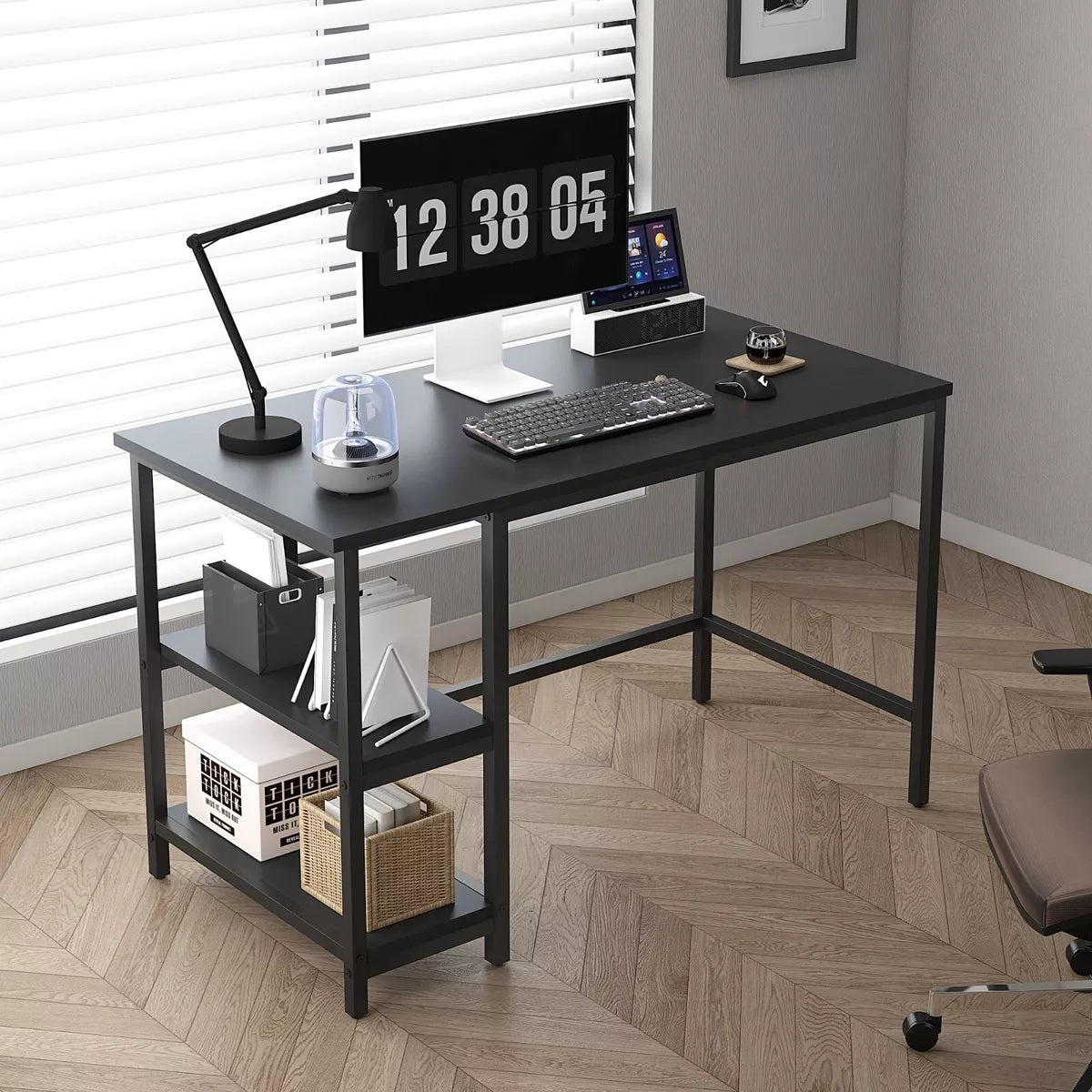 Computer Desk w/ 2 Shelves on Left or Right for Office Home Study Writing Table Royalcart