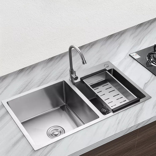 Double Bowl Stainless Steel Drop-in Kitchen Sink Dishwasher Vegetable Sink Home Royalcart