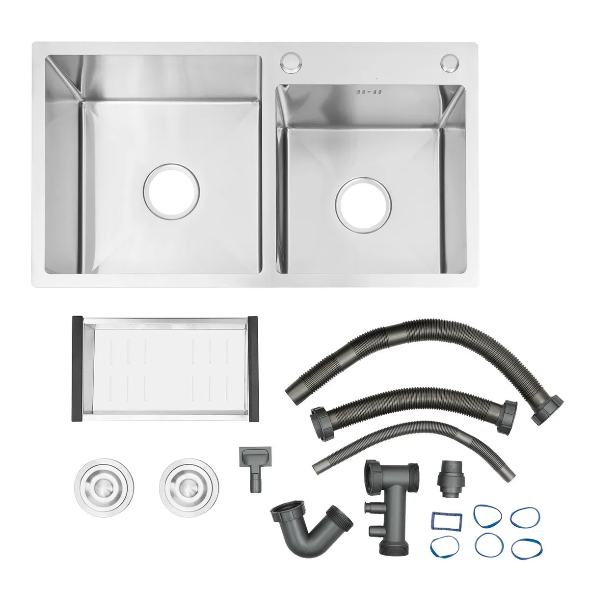 Double Bowl Stainless Steel Drop-in Kitchen Sink Dishwasher Vegetable Sink Home Royalcart
