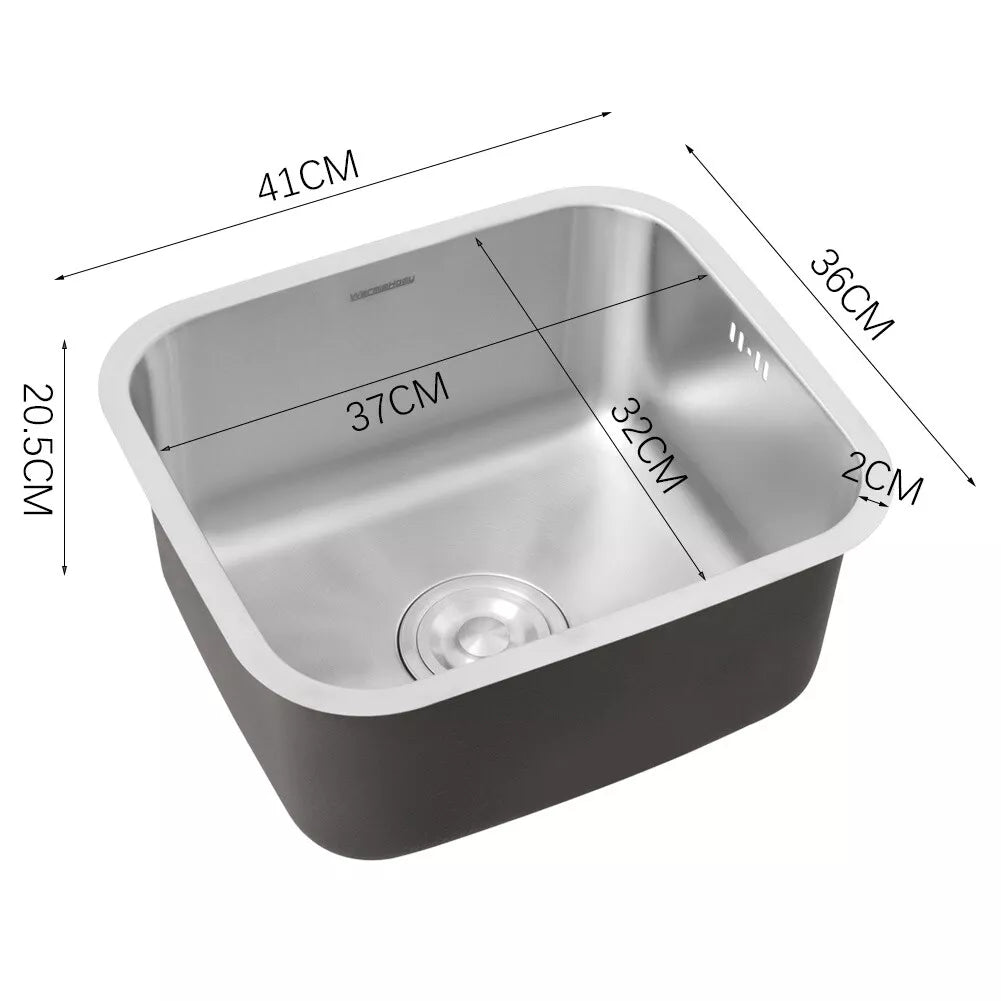 Stainless Steel Undermount Kitchen Sink Single Double Bowl & Drainer Waste Kit Royalcart