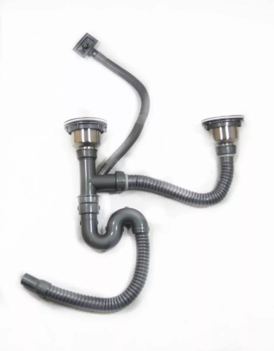 Double Bowl Kitchen Sink Stainless Overmount 72 x 38 cm inc Waste Kit Royalcart