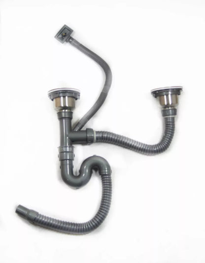 Double Bowl Kitchen Sink Stainless Overmount 72 x 38 cm inc Waste Kit Royalcart