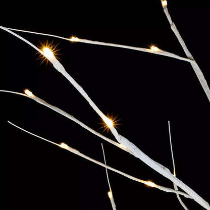 4/5/6Ft Christmas Tree Xmas White Birch Twig Tree with LED Light Indoor Outdoor Royalcart