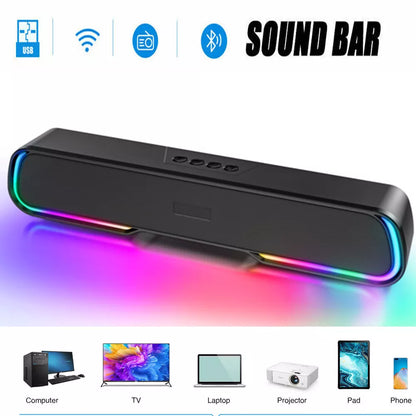 Surround Sound Bar 4 Speaker System Wireless BT Subwoofer TV Home Theater Royalcart