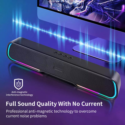 Surround Sound Bar 4 Speaker System Wireless BT Subwoofer TV Home Theater Royalcart