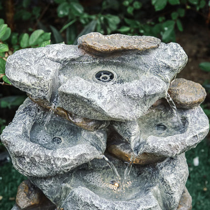 Electric Water Fountain Garden Patio Stone Statue Ornaments With LED Lights Royalcart