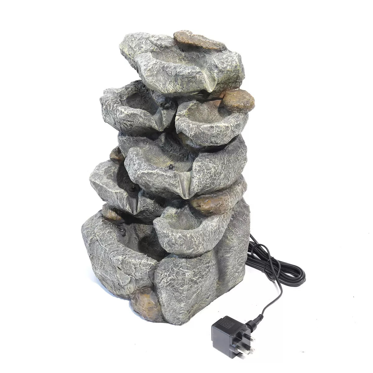 Electric Water Fountain Garden Patio Stone Statue Ornaments With LED Lights Royalcart
