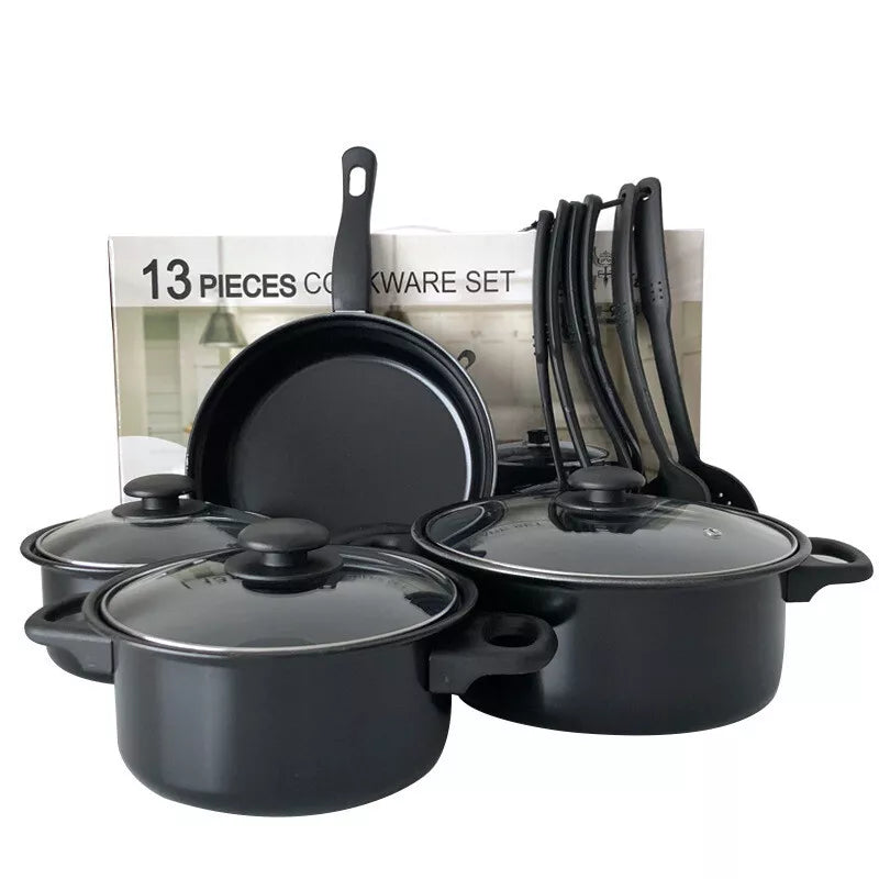 13Pcs/Set Non Stick Saucepan Cookware Set Cooking Pot Frying Pan With Lids UK Royalcart