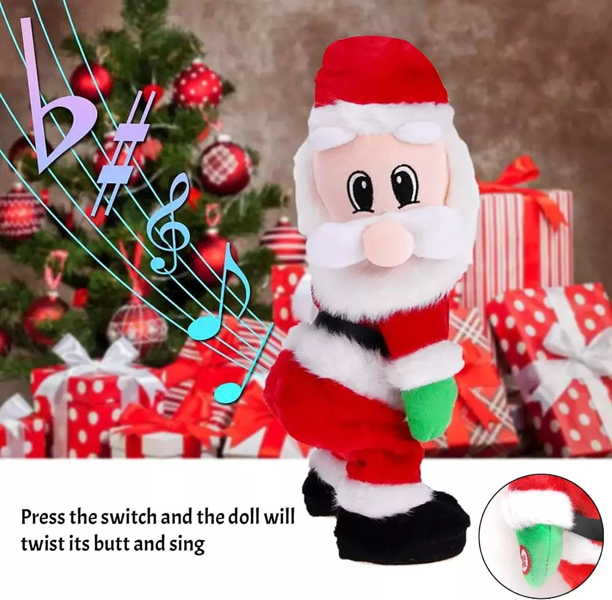 Hip Dancing Twerking Santa Claus Christmas Musical Electrical Singing Toy Gift Royalcart