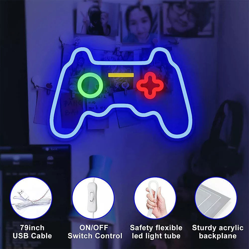 Game Neon Sign LED Wall Light Night Light Hanging Sign Room Decor Neon Light Royalcart
