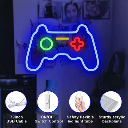 Game Neon Sign LED Wall Light Night Light Hanging Sign Room Decor Neon Light Royalcart