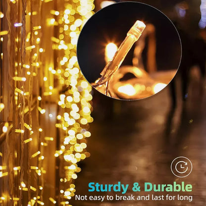 Fairy String Lights 10-50m Mains Plug In Christmas Tree Indoor & Outdoor Remote Royalcart