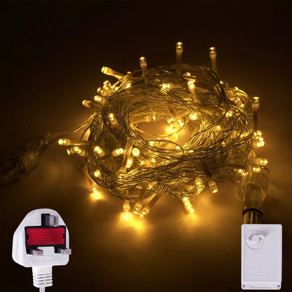 Fairy String Lights 10-50m Mains Plug In Christmas Tree Indoor & Outdoor Remote Royalcart