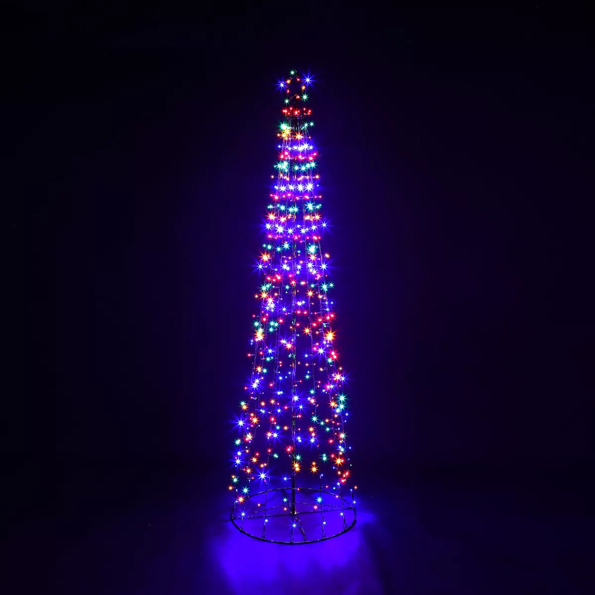 CHRISTMAS CONE TREE DECORATION LED LIGHTS STAR TOPPER XMAS INDOOR & OUTDOOR Royalcart