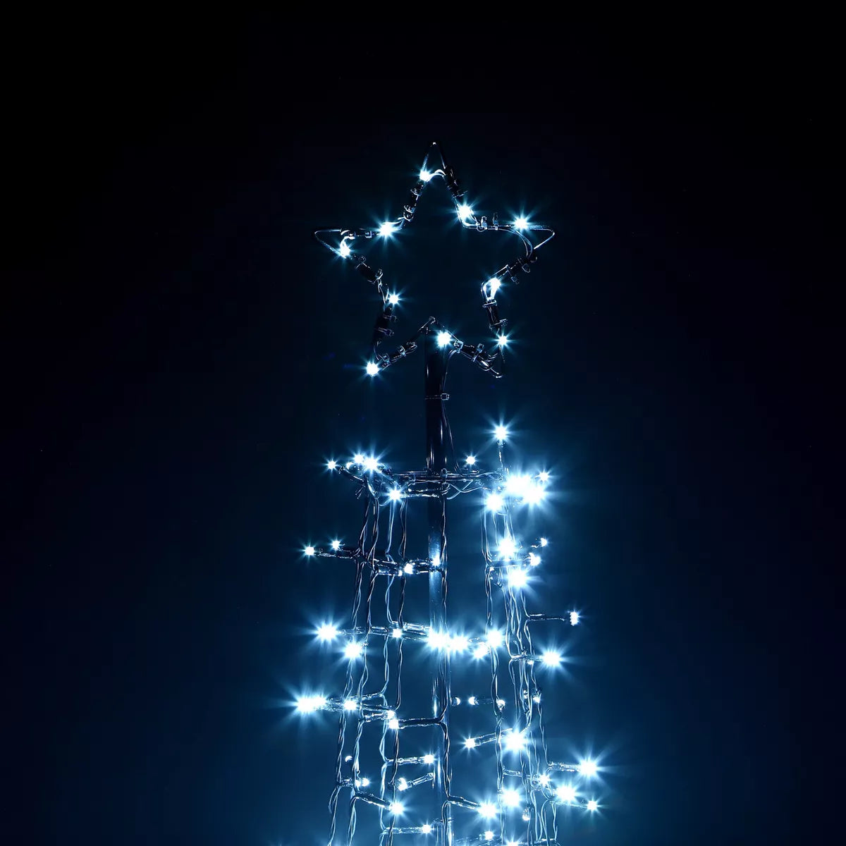 CHRISTMAS CONE TREE DECORATION LED LIGHTS STAR TOPPER XMAS INDOOR & OUTDOOR Royalcart